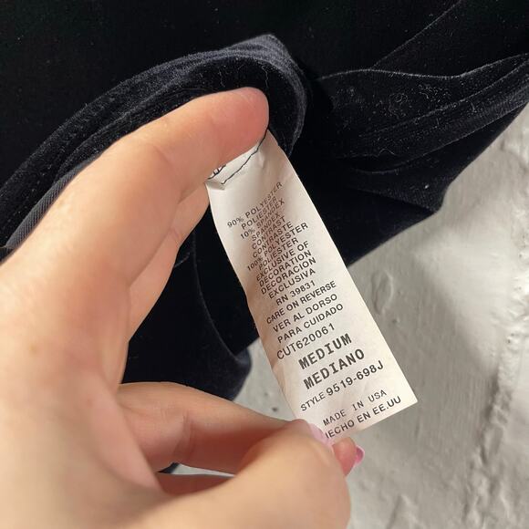 My Michelle Velour Top Open Back Medium Vintage 3/4 Sleeve Fitted Stretchy - Picture 4 of 7